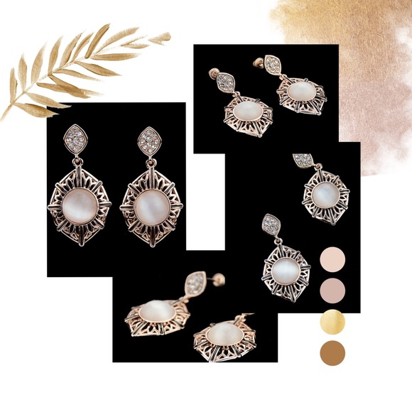 Rose Gold Water Drop Post Earrings NWT - Picture 2 of 6